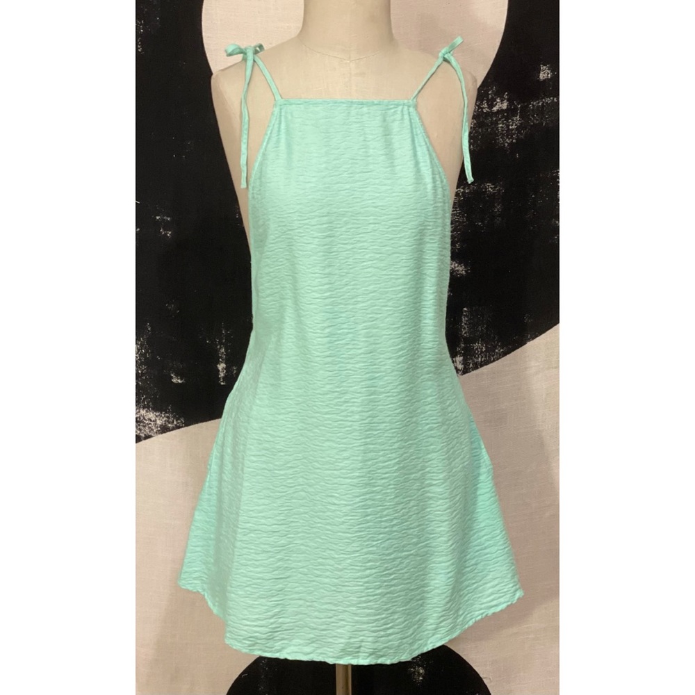 Onia XS Ocean-Blue Backless Mini Dress